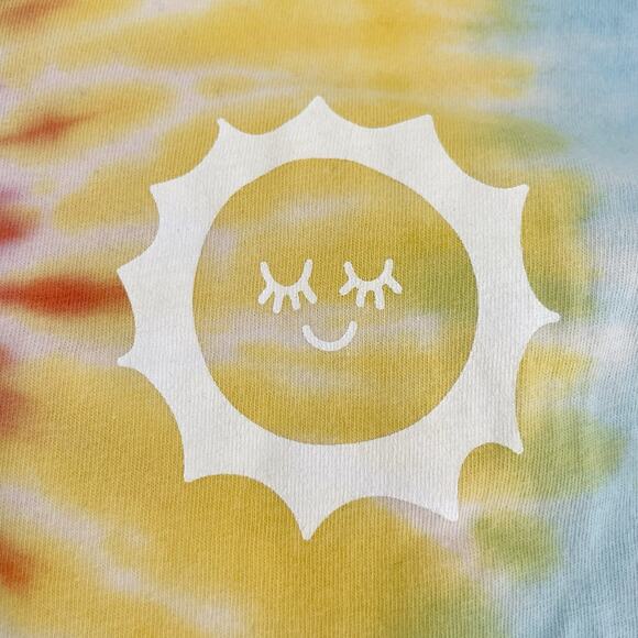 Big Bud Press Short Sleeve T-Shirt Tie Dye Red Yellow Blue Swirl Unisex Tee XXS - Picture 3 of 7